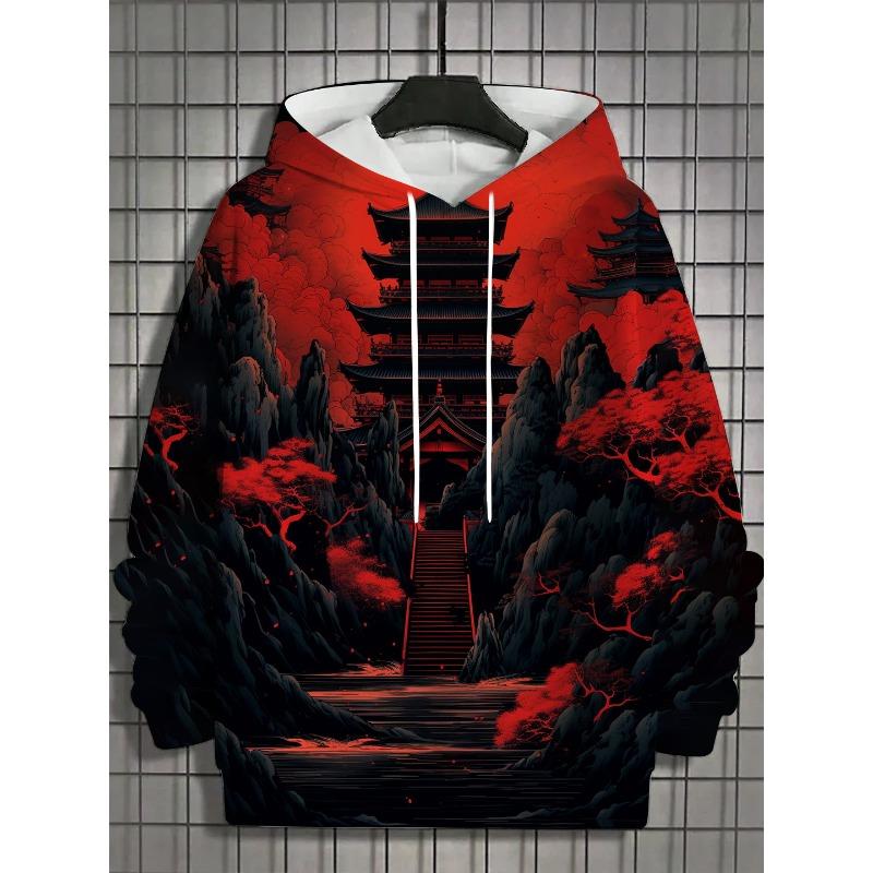 2025 Autumn Men's 3D Japanese Samurai Print Hoodie Men's and Women's Casual Fashion Men's Hoodie Street Men's Tops