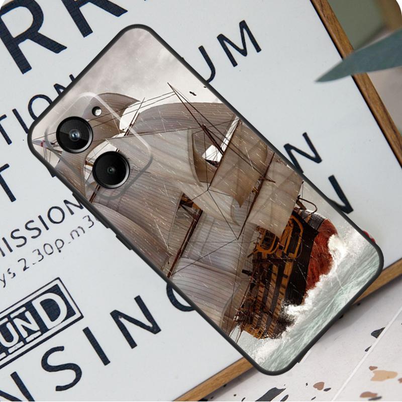 Yacht Sailing Boat Sunset For Realme 12 Pro Plus 9 10 11 GT5 C51 C31 C67 C55 C53 C35 C33 C30 C21Y C25s GT Neo 6 Case