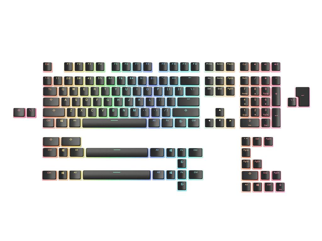 Glorious PBT Full-Size Tenkeyless Keyboard Keycaps, Compact, Compatible with All Sizes, 100%, 96%, 85%, 75%, 65%, and 60% Mechanical Keyboards, Black