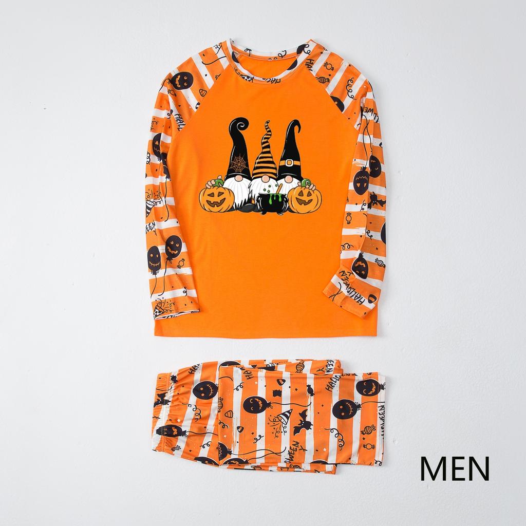 Halloween Print Cute Family Matching Sets Pajamas, Loungewear Outfits,Family Matching Long Sleeve Tops Pants Set