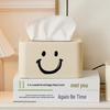 Cream Style Smiling Face Tissue Box