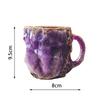 Große Kapazität Mineralglas Kaffeetasse Lila Wasserbecher Natürliche Teetasse Kaffeezubehör