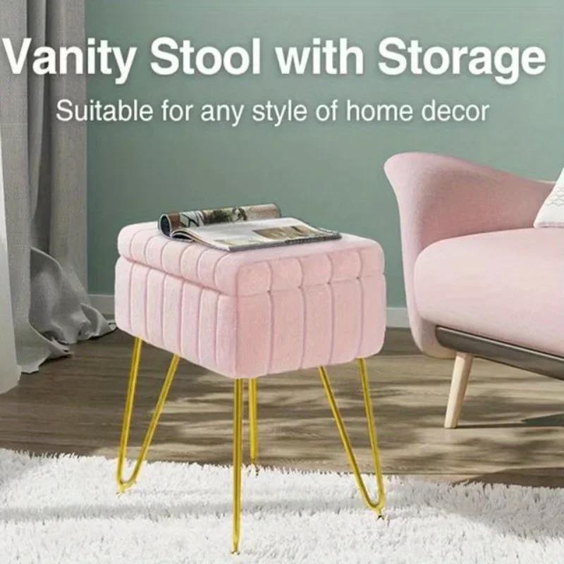 Creative light luxury ins style high-end dressing table makeup stool storage stool storage storage box chair manicure stool