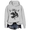 Ladies Fashion Casual Long Sleeve Printed Round Neck Hoodie Pullover Top