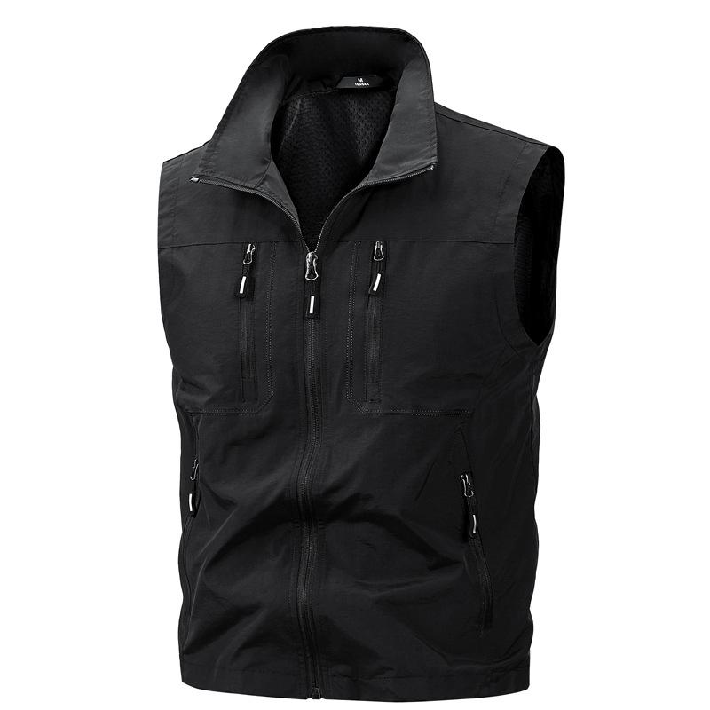New Summer Thin Work Suit Vest for Men's Loose Fishing Photographer Horse Clip Jacket