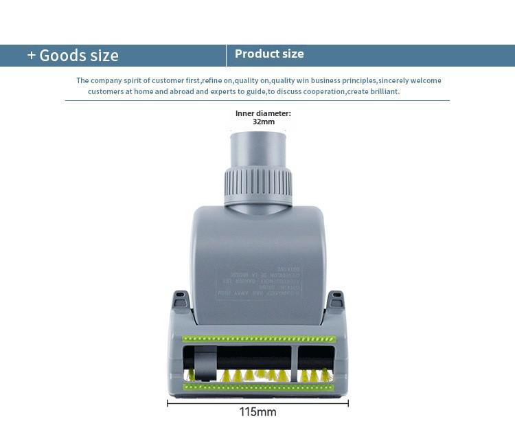 Huixi Household Vacuum Accessories: Suction Head, Dust Brush, Mite Removal Brush, Pneumatic Design, 32mm-35mm Diameter.