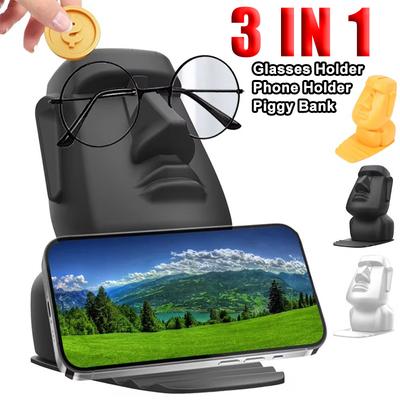 Funny Glasses Holder Phone Stand Office Home Decor Accessories Figurines Miniatures Desktop Ornaments Multifunctional Piggy Bank