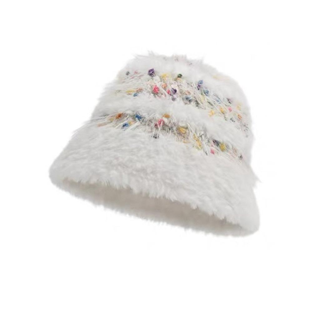 Warm Fluffy Earmuffs Thickened Pullover Cap Fashion Knitted Beanie Hat  Women