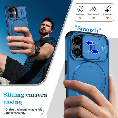 For Magsafe Shockproof Stand Holder Cover Case for Iphone 17 Pro Max Iphone17 Air 14 15 16 Plus 16e 13 12 Pro