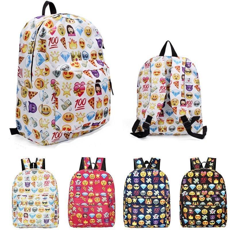 Kid Backpack Emoticons Smiling Face Emoticons Travel Cute Canvas School Backpack