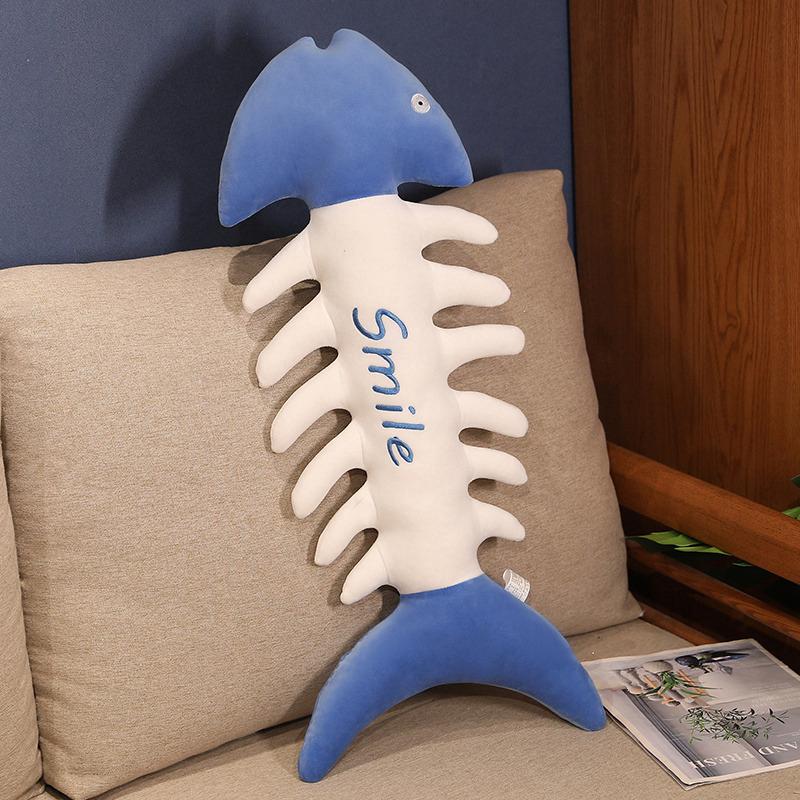 

Горячая обнимающаяся креативная подушка в форме рыбьей кости, плюшевая игрушка, мягкая спальная подушка для дивана, кукла, игрушки для детей, девочек, домашний декор 73cm синий