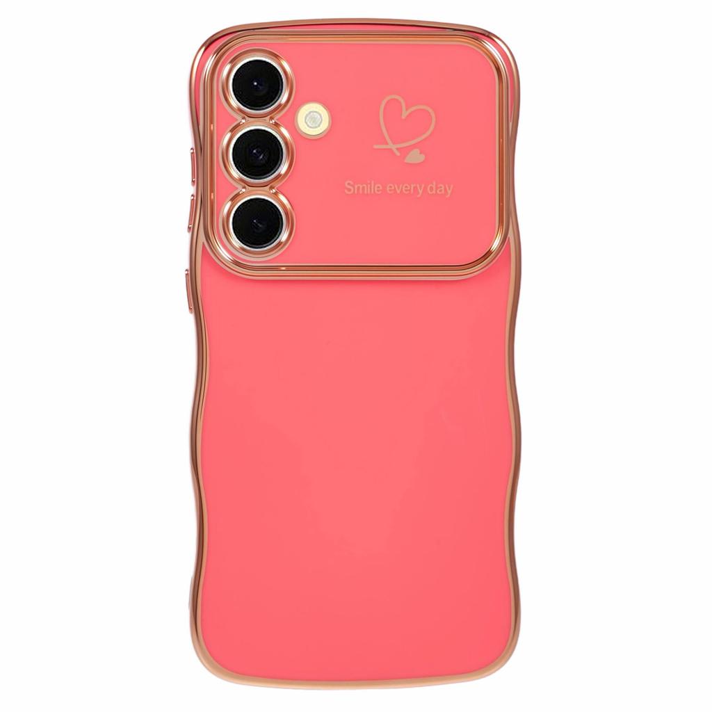 For Samsung Galaxy A54 5G Case Love Hearts TPU Phone Cover Curly Wave Frame Large Window