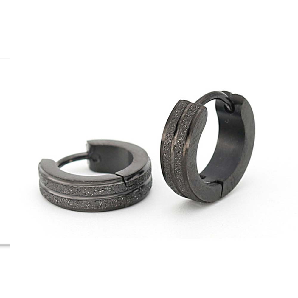 1 Pair Punk Titanium Steel Ear Clip/Ear Stud Earrings For Men Women Black Pierced/No Pierced Fake Ear Circle Pop Jewelry