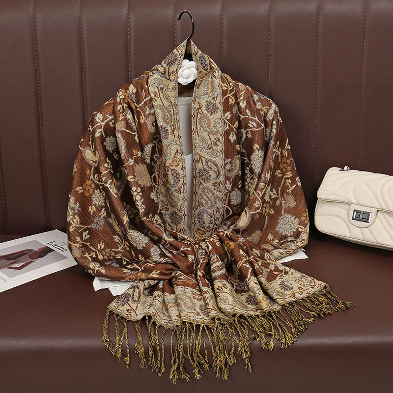 Foulard Paisley Imprime Design Hijabs Pour Femme Cachemire Pashmina Chale Dame Enveloppement Chaud Hiver Foulards Femme