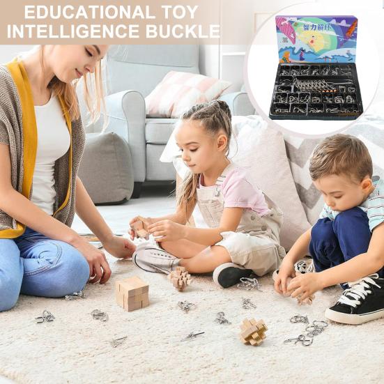 20/25/30/32/40Pcs/Set Metal Puzzle Ring Brain Teaser 3D Wire Puzzle Game Kids Adults