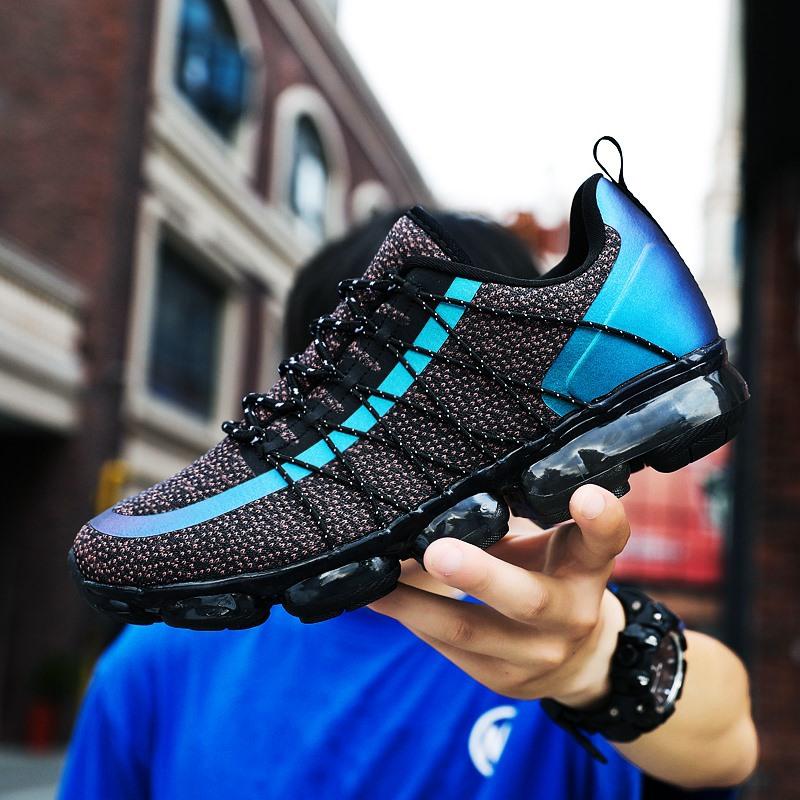 Mesh Men Casual Shoes Lac-up Shoes Lightweight Comfortable Breathable Sneakers Reflective Strip Casual Shoes Sapato Masculino