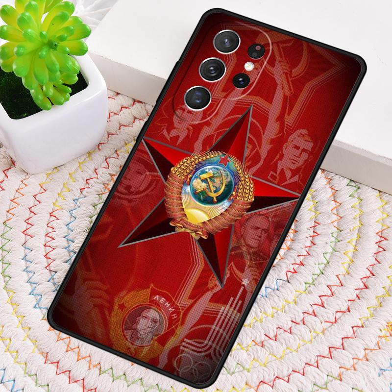 Coat Of Arms Russian CCCP Flag Bumper Phone Case for Samsung Galaxy note 10 pro S26 Ultra S23 S24 FE S25 S21 S22 PLUS Cover