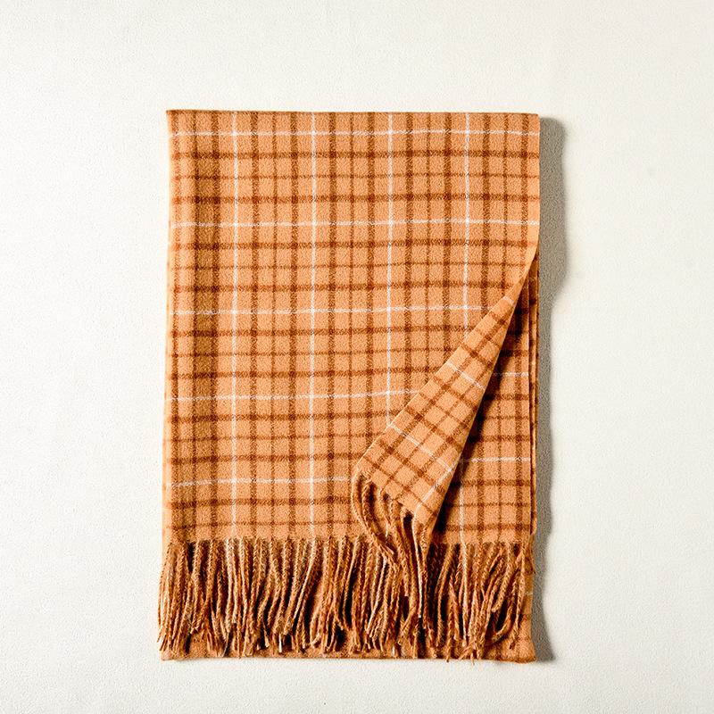 

Новый теплый шарф осенью и зимой, клетчатый шарф для женщин, зимний шарф, универсальный кашемировый шарф ONE SIZE