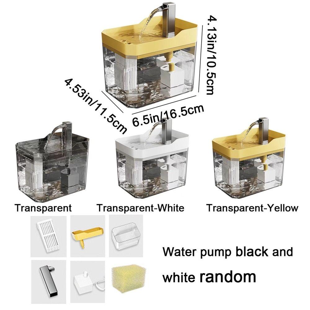 Praktischer 1,5L Haustier-Wasserspender Smartes Trinken Automatischer Filter Haustier-Trinkbrunnen Transparent mit Pumpe Katzentrinknapf Zuhause