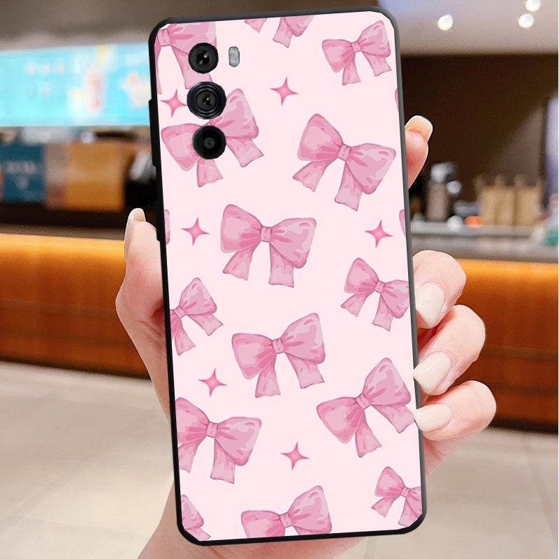 Pink Bow Tie Funda Phone Case For Motorola Edge 50 40 Pro 60 50 40 30 Ultra Neo Fusion Moto G Play G Stylus G Power G