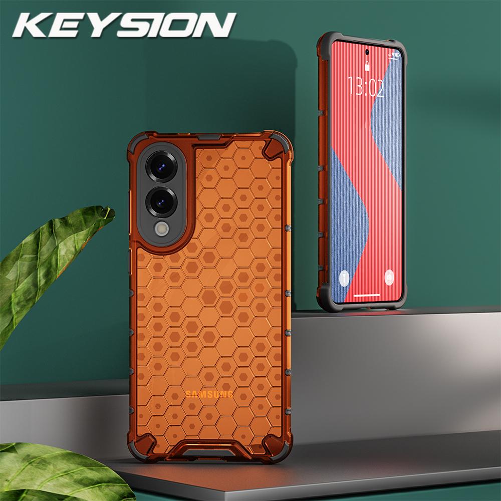 

KEYSION Противоударный бронированный чехол для Samsung S25 Edge 5G Мягкий силиконовый + ПК Прозрачный сотовый чехол для телефона Galaxy S25 Edge 5G for Galaxy S25 Edge оранжевый