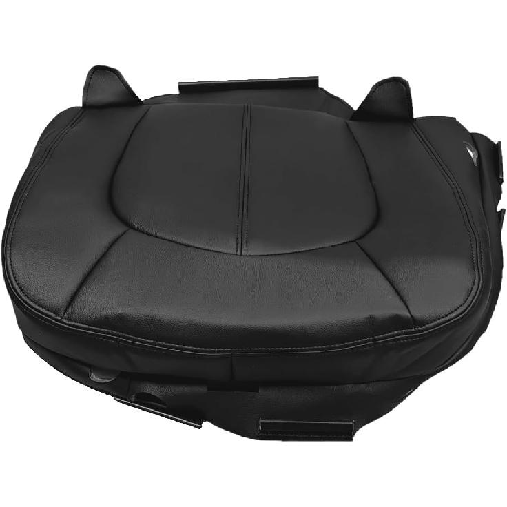 Driver Side Bottom Seat Cover Unperforated Fits for Cadillac CTS Base Coupe Wagon Luxury Performance Premium 3.6L 2008-2013 Microfiber Leather, Black