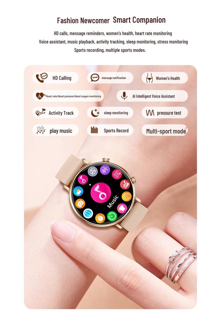 Women's CY700 Smartwatch: Bluetooth Calling, Health Tracking, Pedometer, Sports Compatible