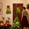 Christmas Door Swag Realistic Pines Illuminated Christmas Decoration With Bow Artificial Pine Holiday Garland For Mantel Porch