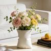 Elegant French Cream Ceramic Vase for Flowers, Light Luxury Home Decor Ornament
