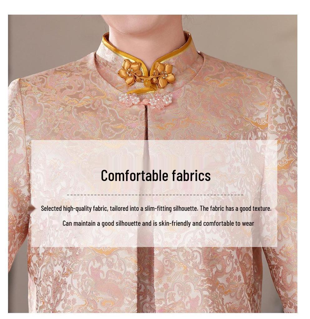 Elegant Retro Qipao Jacket: New Chinese Wedding Mother’s Autumn/Winter 2025 Top (Style 60671)