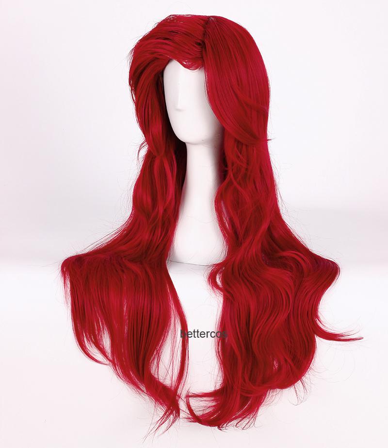 The Little Mermaid Princess Ariel Cosplay Wigs Long Wave Wavy Heat Resistant Synthetic Hair Wig + Wig Cap