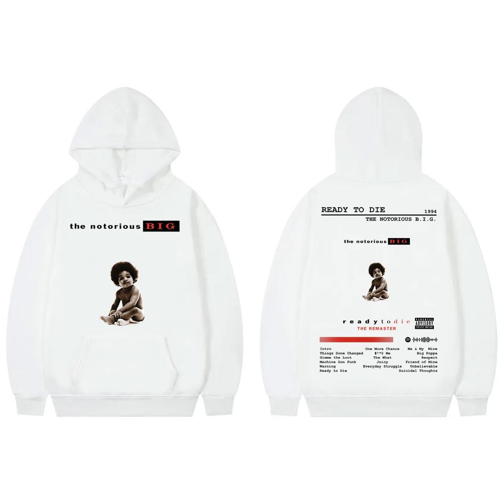 Rapper The Notorious Big Mikina Ready To Die Album Merch Mikiny Pánské Dámské Oblečení Móda Hip Hop Mikiny Streetwear