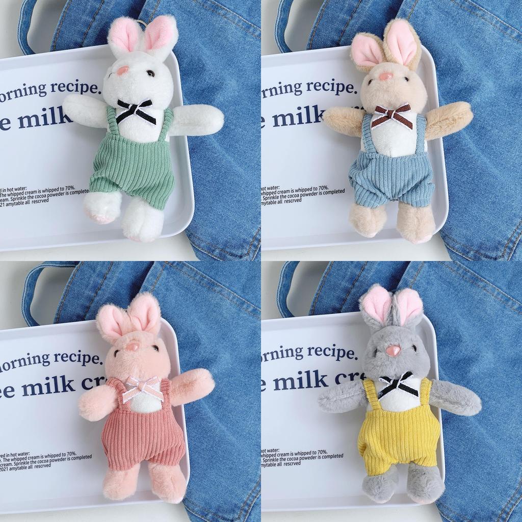 Adorable Mini Plush Rabbit Keychain Soft Cartoon Animal Doll For Backpacks