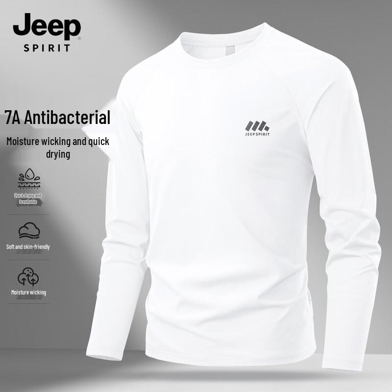 JEEP SPIRIT Herren Schnelltrocknendes Lässiges Langarm-T-Shirt