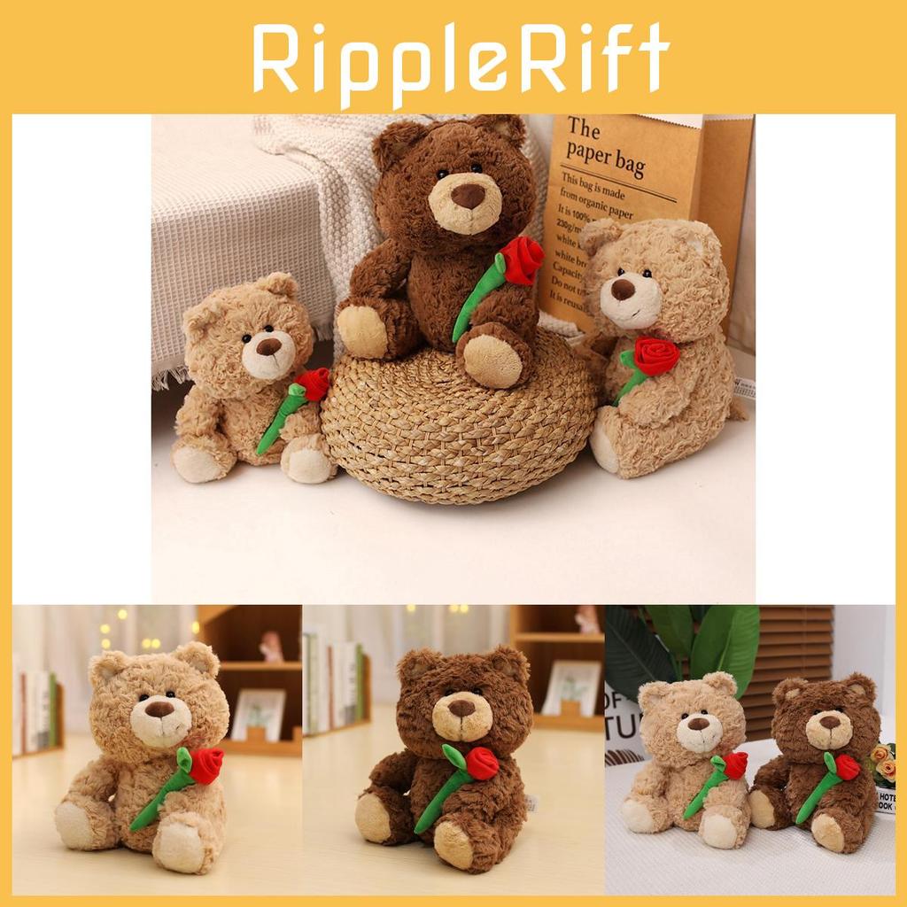 Rose Cute Bear Plush Toy Gift  Girlfriend  Festival Present Stuffed Fill Doll