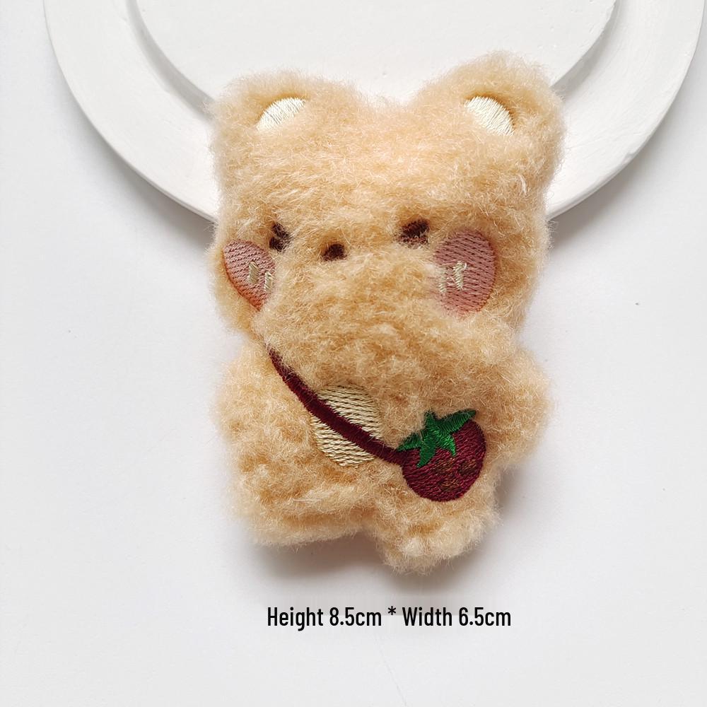 Cartoon Plush Little Bear Pendant Brooch - Cute Doll Decoration for Student Bags