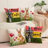 New Easter Pillowcase Cute Pet Rabbit Set Pillowcase Linen Print Living Room Decoration Sofa Cushion