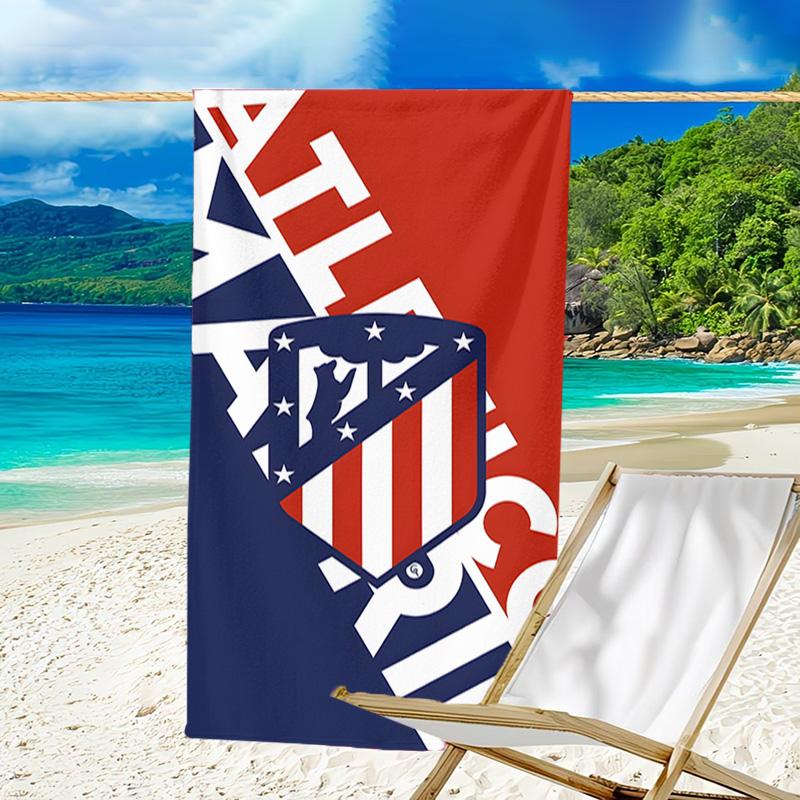 1pc Atletico Madrid Beach Towel, Beach and Seaside Swimming Pool Equipment, Fashion Pattern, Rectangular, Travel Essentials