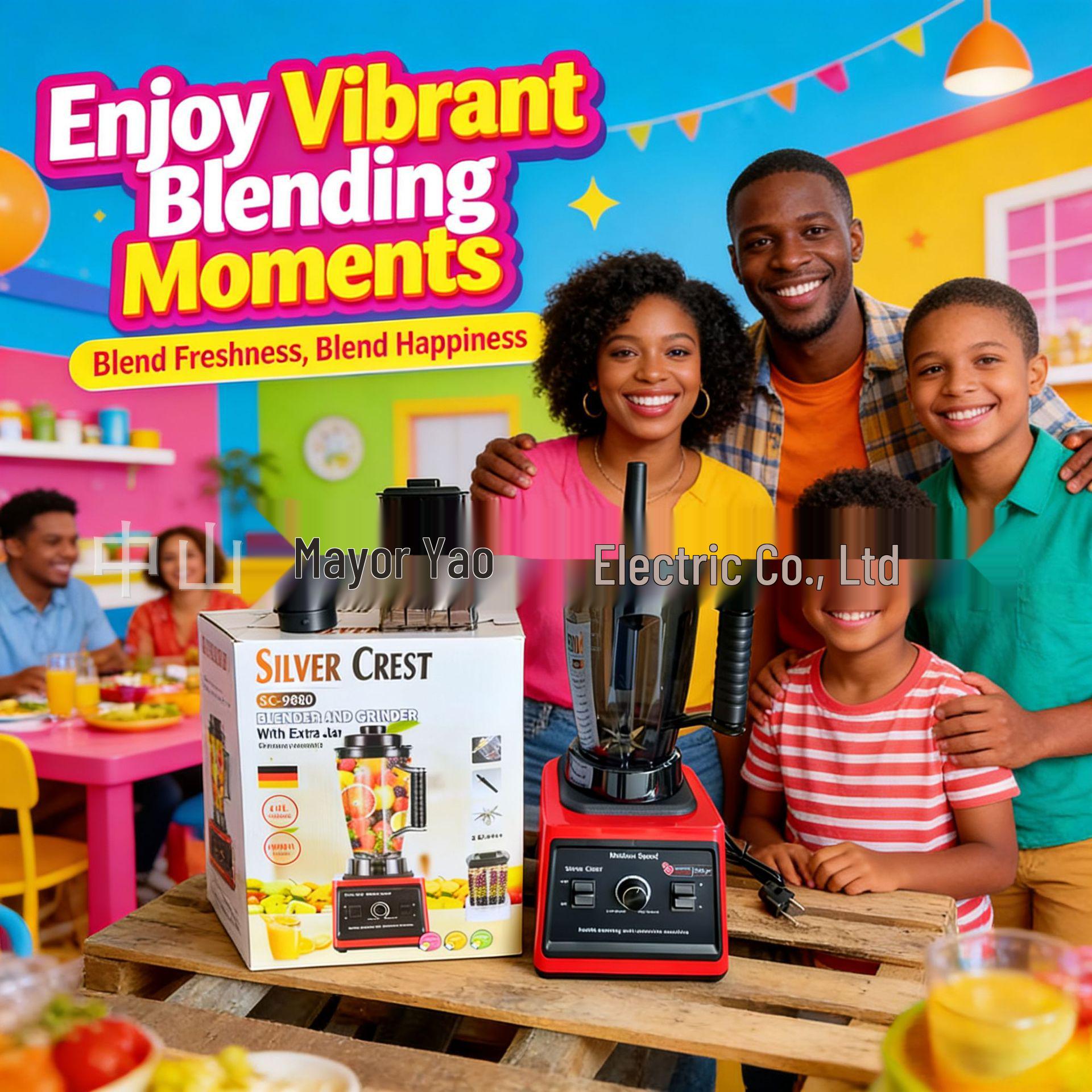 8-in-1 High-Power Stainless Steel Meat Grinder and Juicer with Double Cup Multi-Functional Blender.