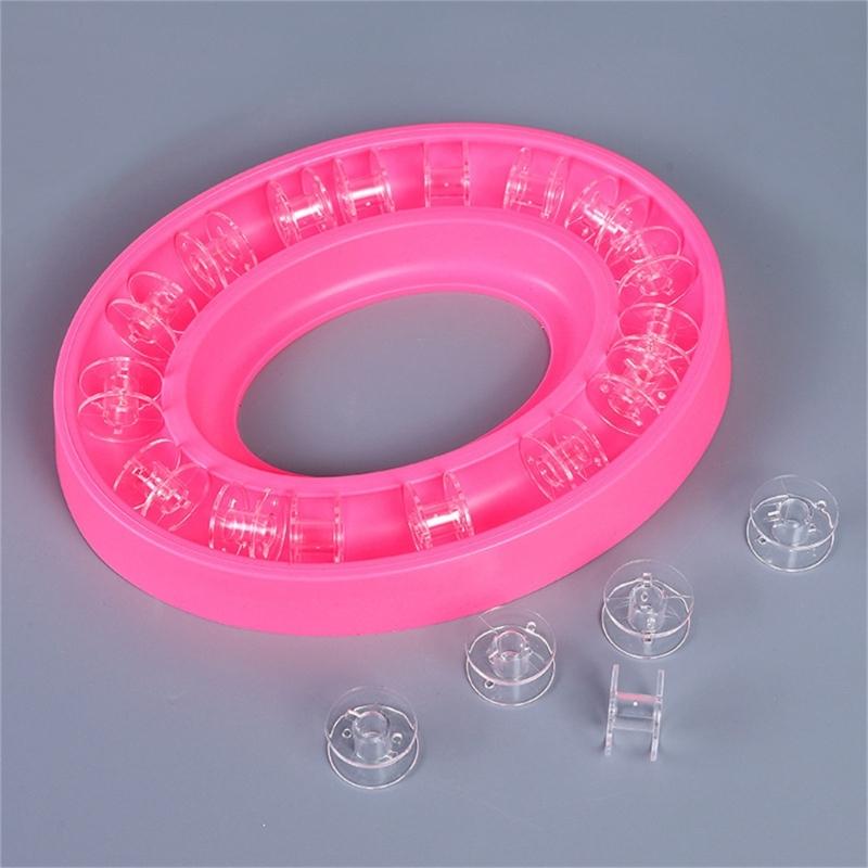 2Pcs Bobbin Holders Rings Flexible Silicone Bobbin Organizers Holders Bobbin Storage Case Sewing Thread Bobbins Case