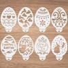 8pcs/set Easter Cake Stencil Cookie Fondant Mold Eggs Cake Decorating Tools Happy Easter Party Decor Supplies Kids DIY Painting