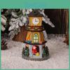Led Christmas Resin Tree House Decoration With Lighted Clock Tower Gift Toy