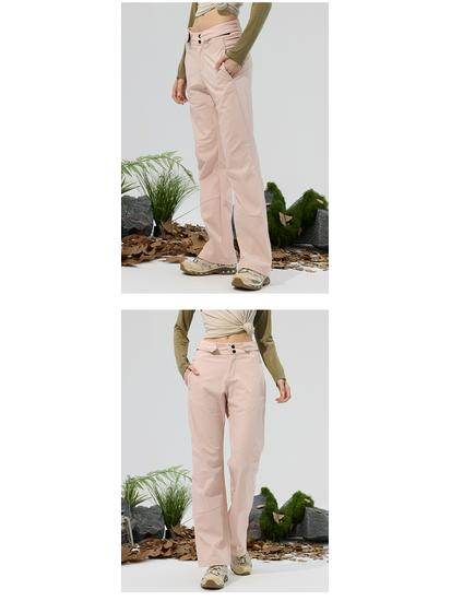 Water-Repellent Durable Outdoor Micro-Flare Pants with Autumn/Winter Velvet Warmth