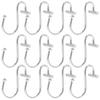 12Pcs T-Bar Curtain Hooks Metal Shower Rings Seamless Slide No Bunching Modern Bathroom Decor Shower Curtain Hooks