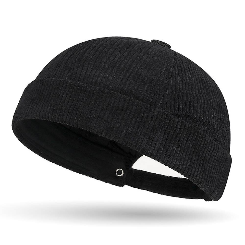 Corduroy Brimless Cap for Men Women Adjustable Landlord Hat Retro Beanie Docker Caps Unisex Hip Hop Hats Streetwear Melon Hat