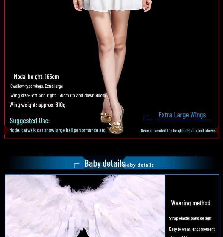 Angel Feather Wings Cosplay Props for Children & Adults - Ideal for Halloween & Parties