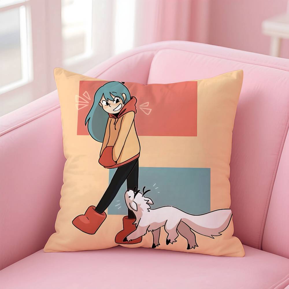 

H-Хильда Мультяшная Девочка Аниме Наволочка С Принтом Наволочка Для Гостиной Дивана Подушка Чехол & Декор Спальни 12x12Inch