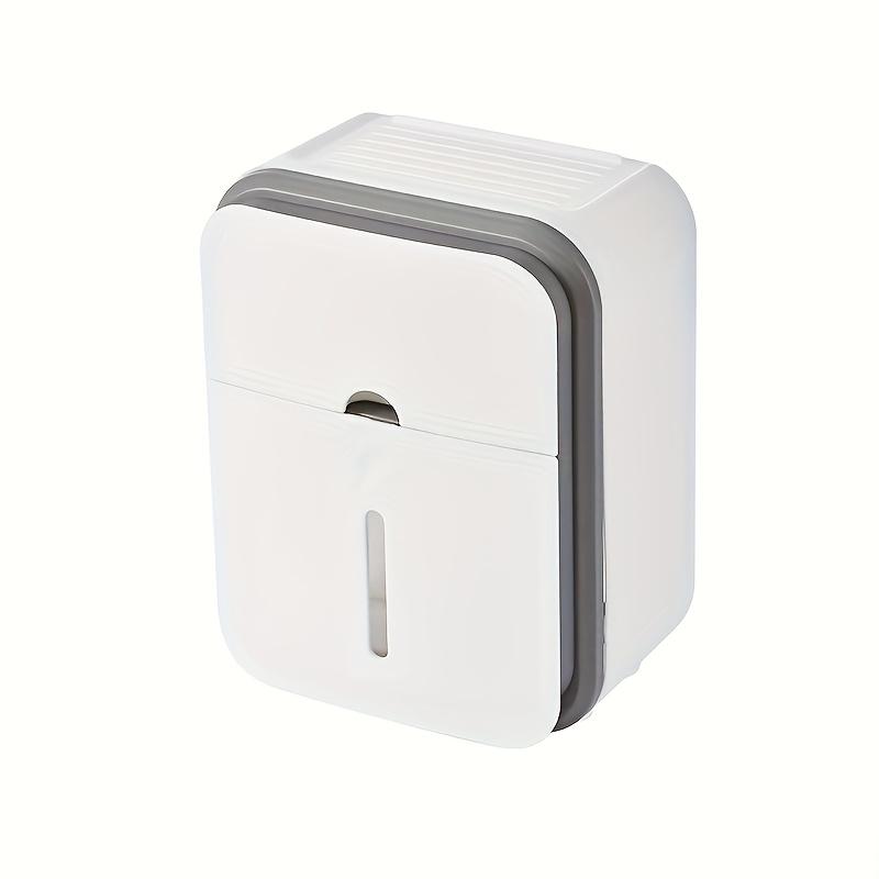 1pc Double Layer Bathroom Tissue Holder, Wall Mounted Plastic Tissue Box with Drawer, Strong Waterproof, No Drilling Required, Rectangle Shape