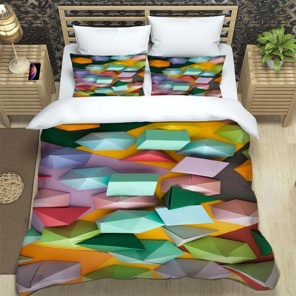 3D moderní abstraktní geometrické minimalistické tištěné povlečení s manželskou postelí velikosti Queen Povlečení na míru Sada povlečení velikosti King Měkké a pohodlné