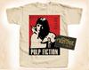 REBAJA Camiseta Pulp Fiction Vintage Color Natural Camiseta para Hombre Impresión Digital DTG TALLAS L